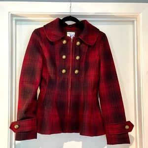 Anthropologie Elevenses peplum plaid jacket